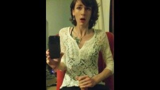 Rose Marie pre-ejaculates while stroking her big dick