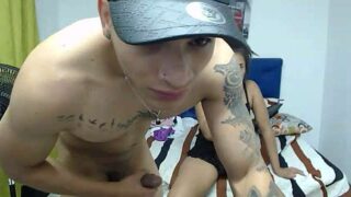 AngeloAndMonica naked stripping on cam for live sex video chat
