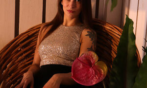 BunnyAster naked before webcam in live video chat