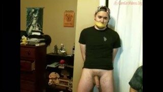 Cute bondage cam boy pantsed and exposed