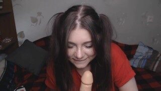 I deep play with dildo and tits